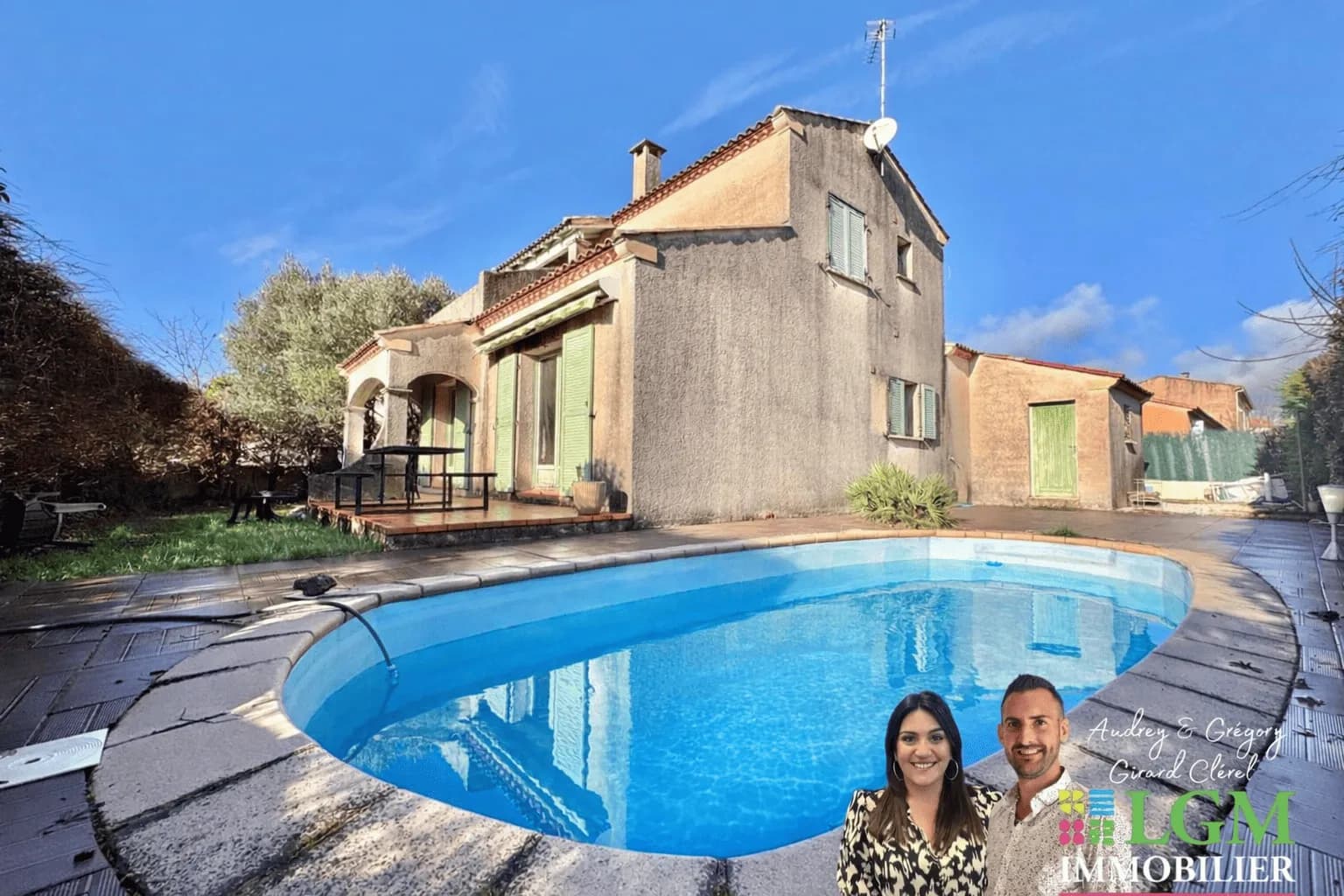 Villa à Fabrègues - Maison 4 faces, de famille avec vie en plain-pied, piscine et garage - Girard-Clérel Immobilier