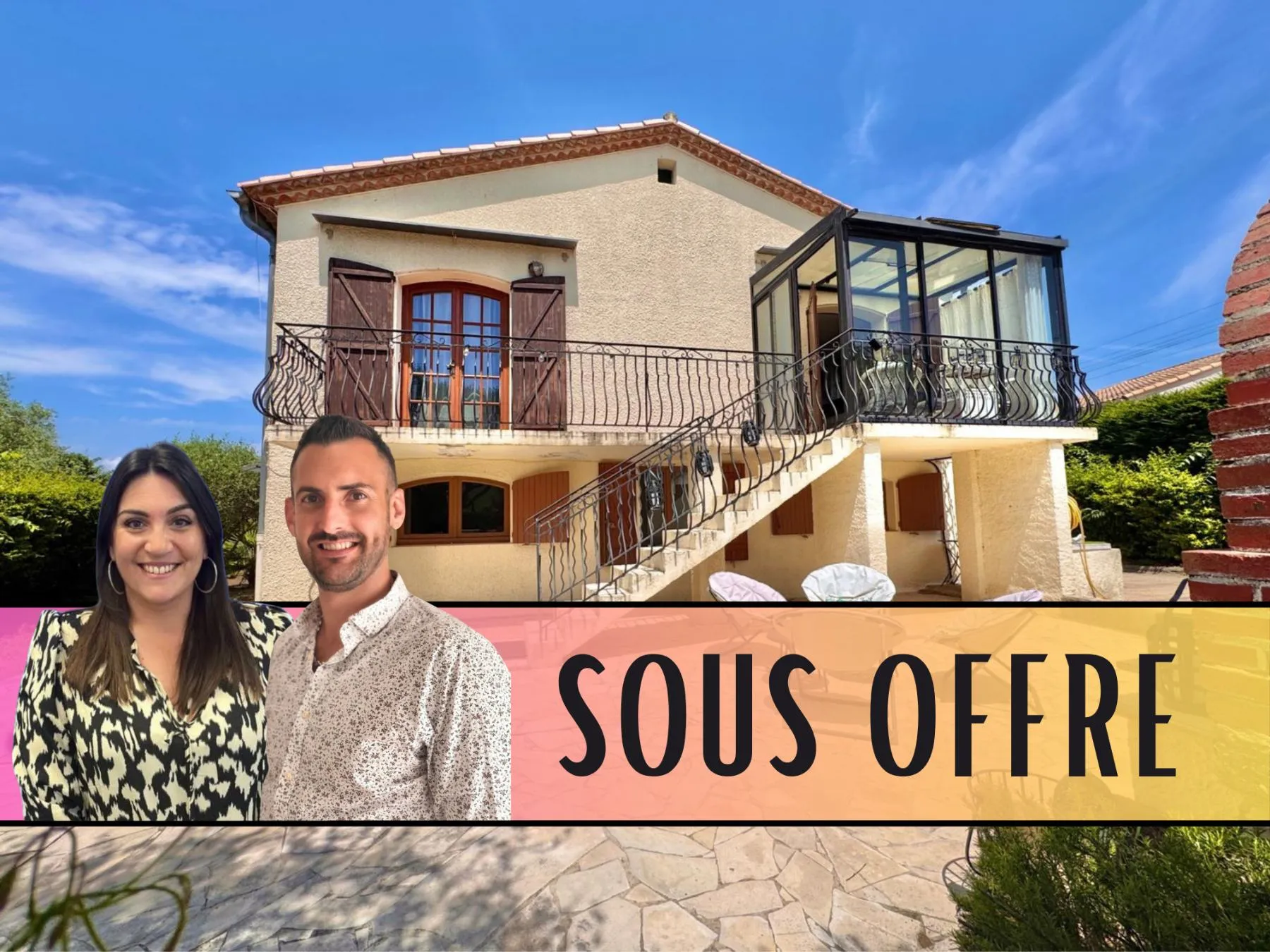 Maison à SAINT-JEAN-DE-VEDAS - Maison familiale, 930m2 de terrain divisible, 5 chambres, appartement T2 indépendant, garage, piscine - Girard-Clérel Immobilier