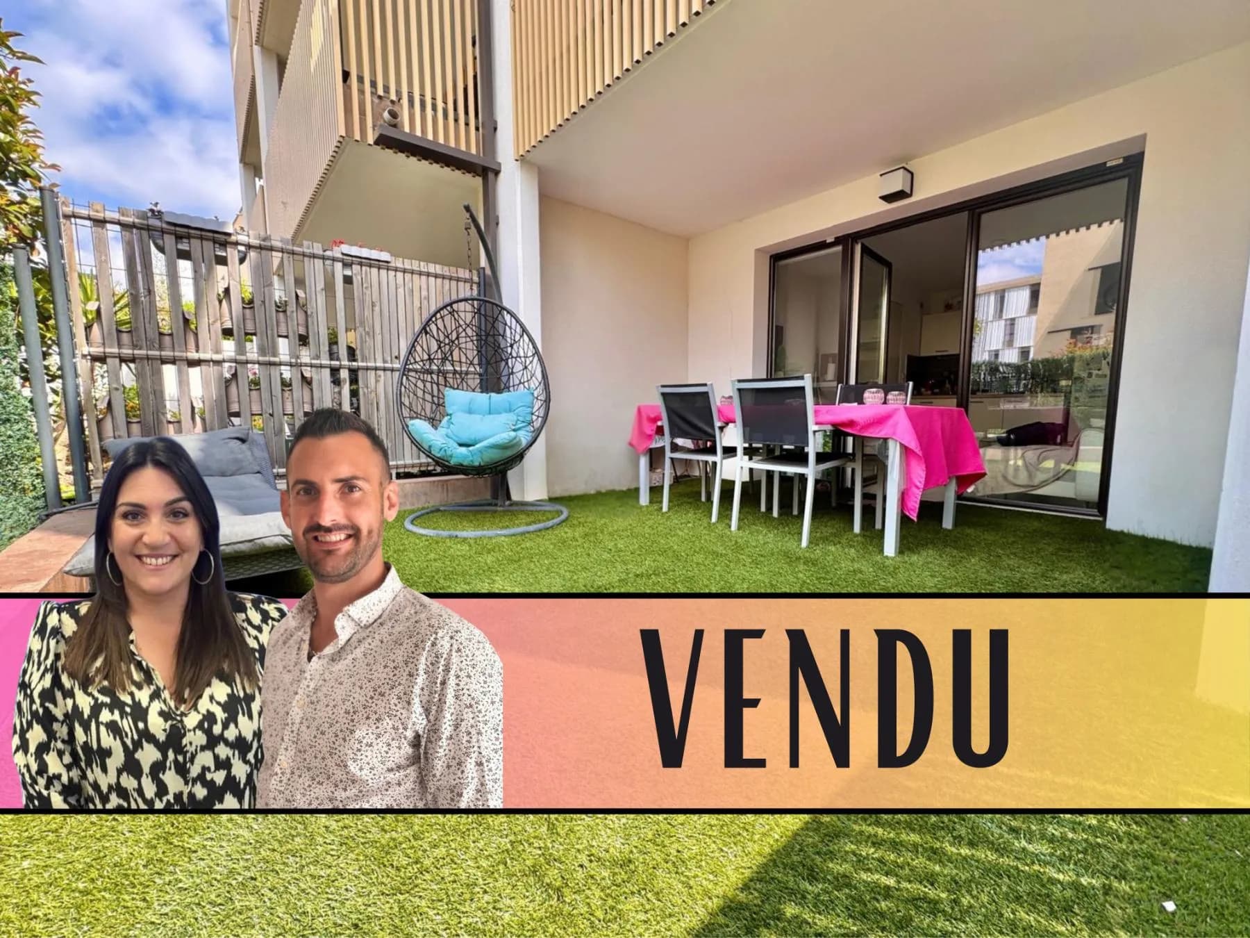 Appartement à SAINT JEAN DE VEDAS - Appartement T2 récent, grande terrasse, place de parking, proche des commodités - Girard-Clérel Immobilier