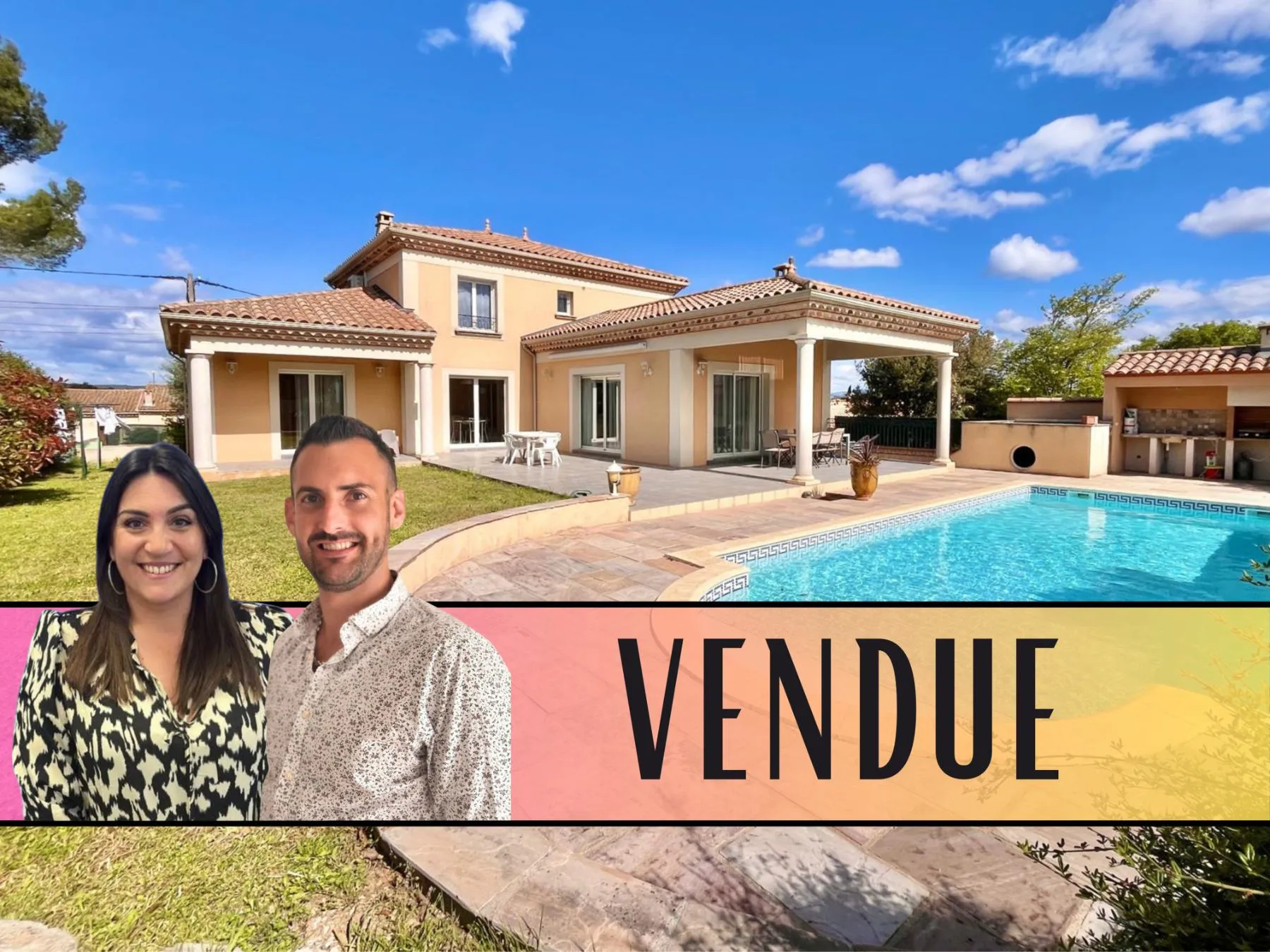 Maison à SAINT JEAN DE VEDAS - Maison 181m² au calme, 4 chambres, piscine, immense garage - Girard-Clérel Immobilier