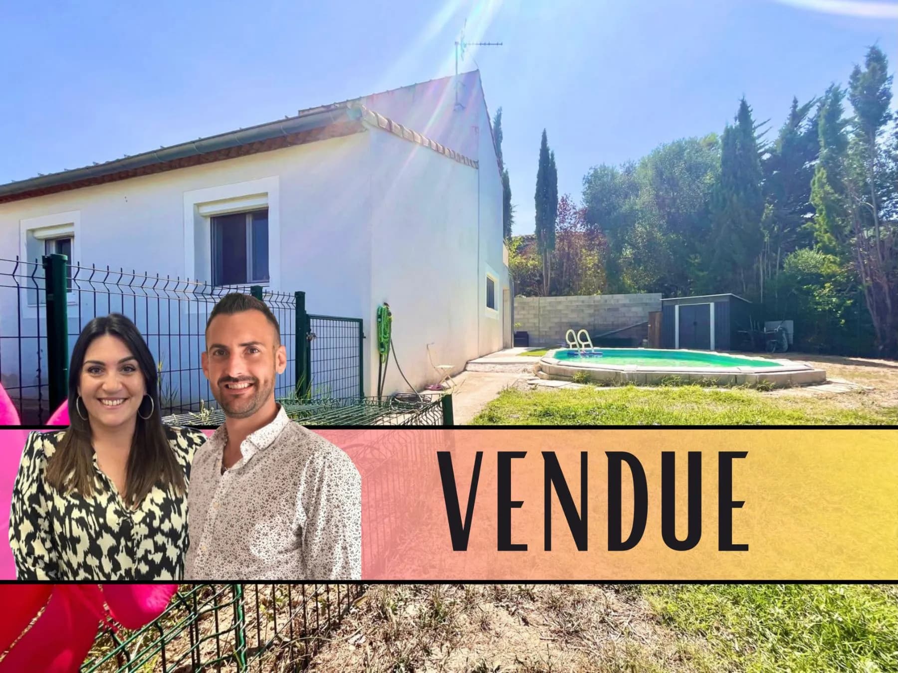 Maison à SAINT JEAN DE VEDAS - Maison nécessitant des travaux structurels, au calme, 3 chambres, garage, piscine - Girard-Clérel Immobilier