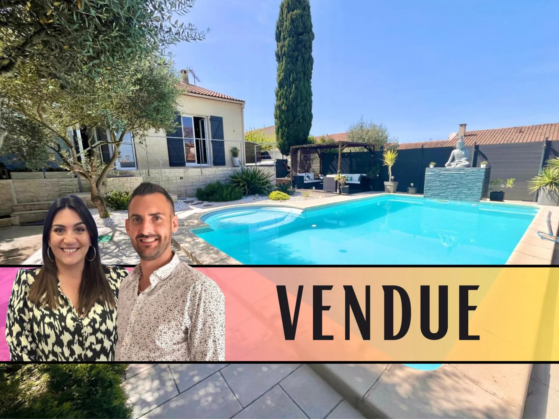 Maison à SAINT BRES - Maison au calme, 3 chambres, garage, piscine - Girard-Clérel Immobilier