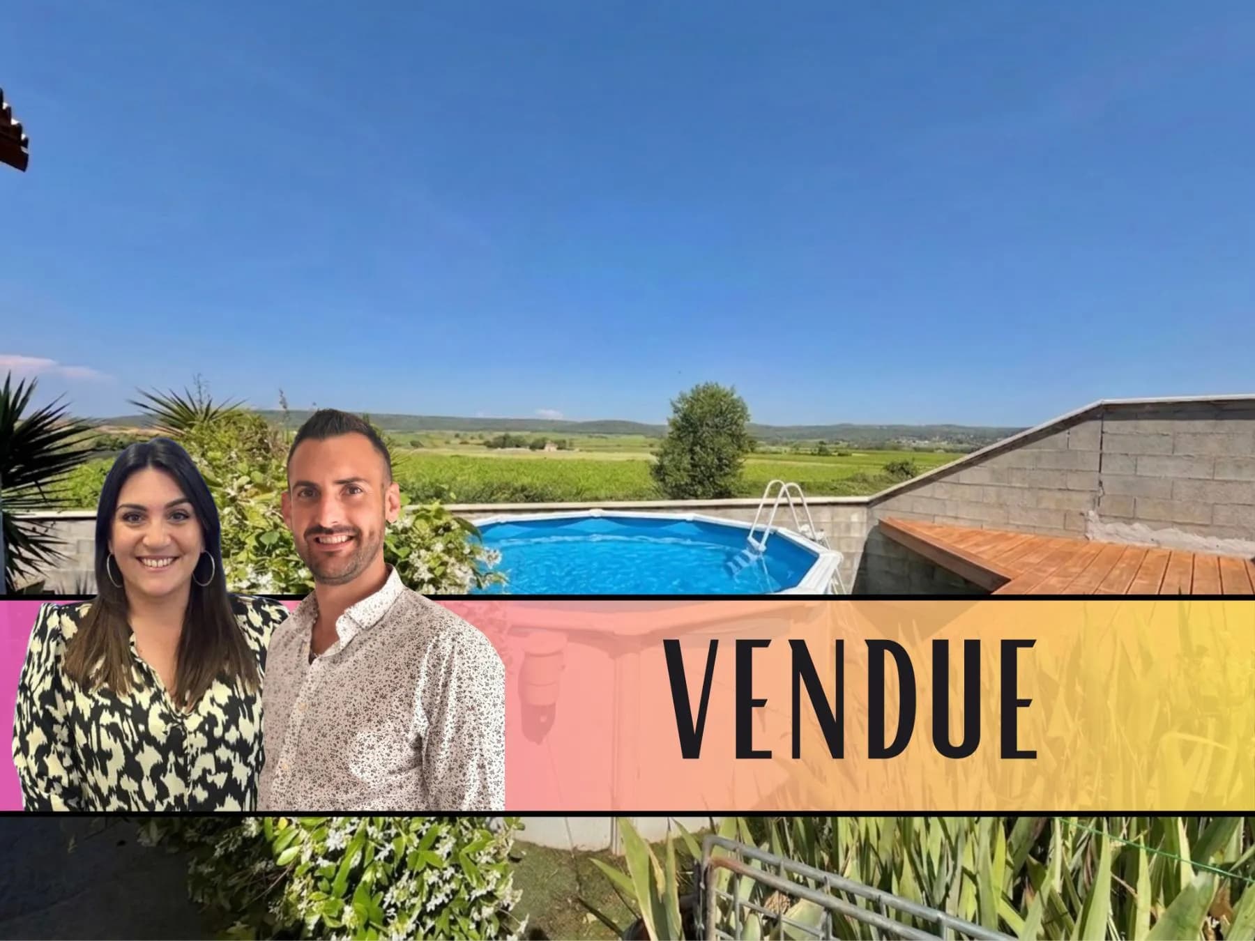 Maison à LE POUGET - Maison de plain-pied récente, 3 chambres, 440m2 de terrain, garage - Girard-Clérel Immobilier
